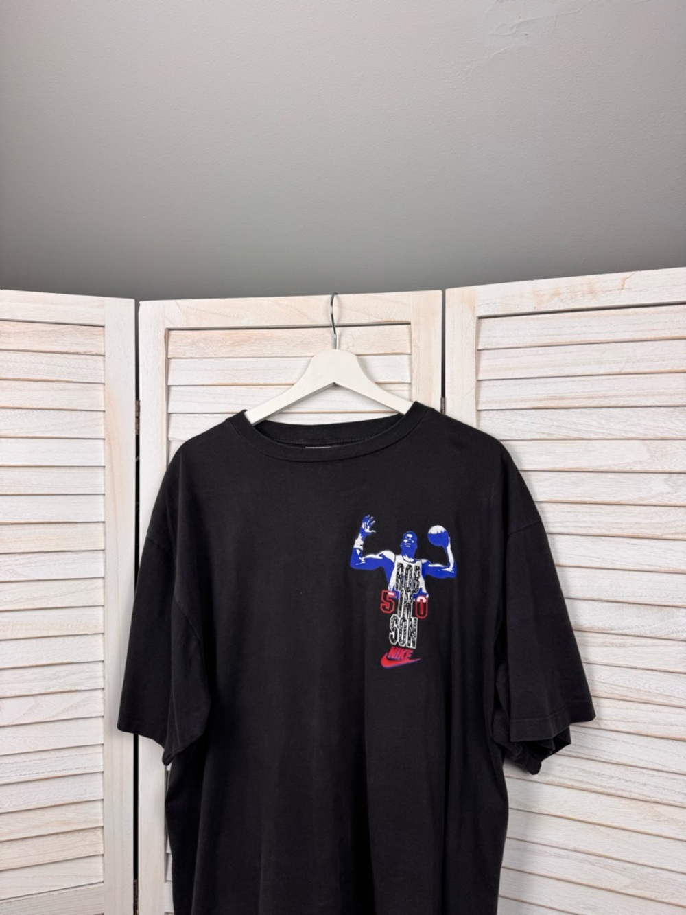 Nike Black Short-Sleeve Tee with Blue and Red Graphic
